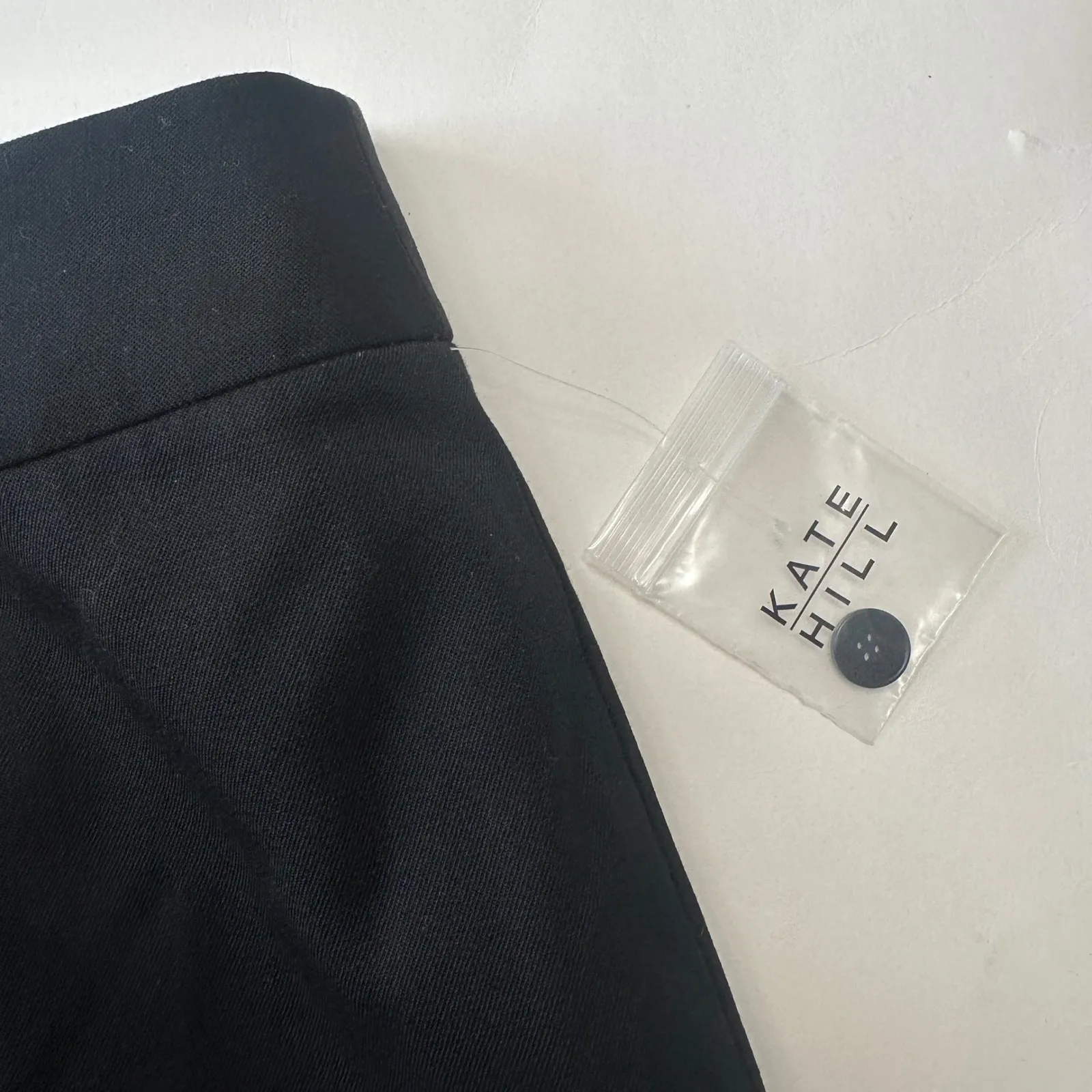 Kate Hill Black Wool Blend Dress‎ Pants Career Trousers Straight Leg Womens 14W - Image 5