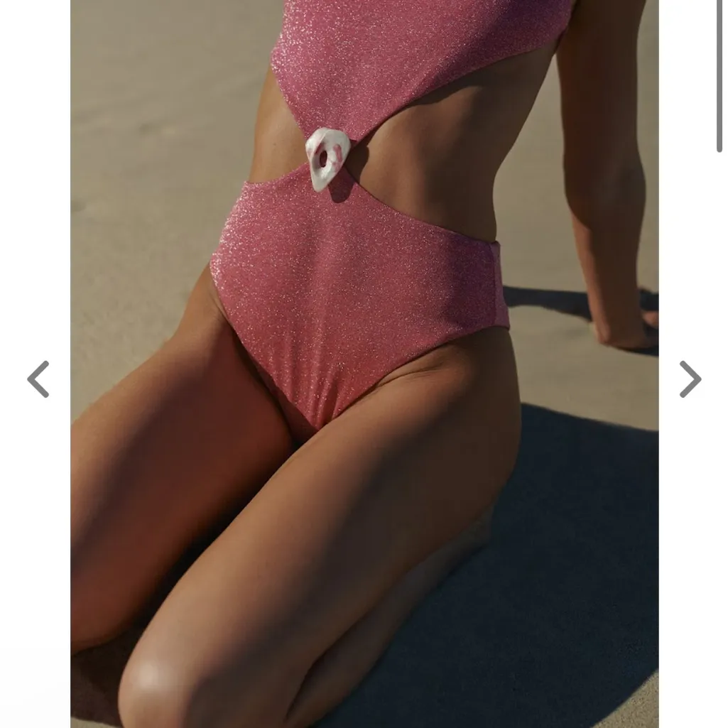 Baobab Kira One Piece Swimsuit Seashell Metallic Mauve Pink Sz M Size M - Image 3