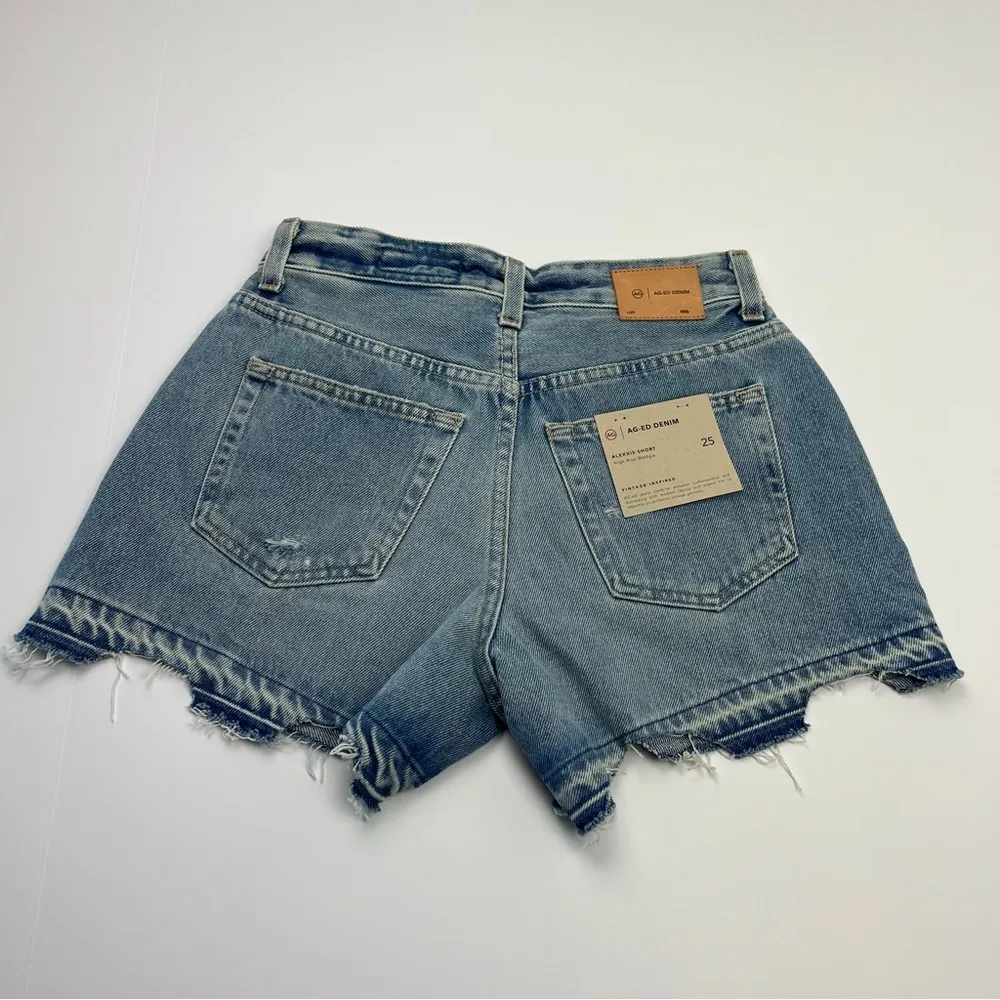 AG Adriano Goldschmied Alexxis Short High Rise Wedgie Women SZ 25 Blue Denim NEW - Image 14