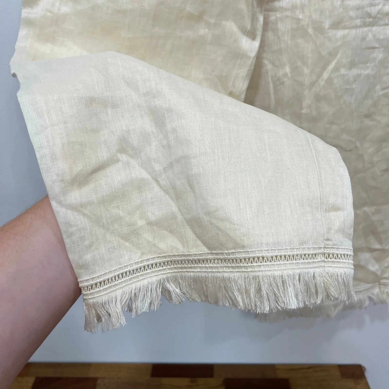 Theory Womens Pants 6 Cream‎ Ivory Linen Blend Raw Hem Lagenlook Summer Trouser - Image 3