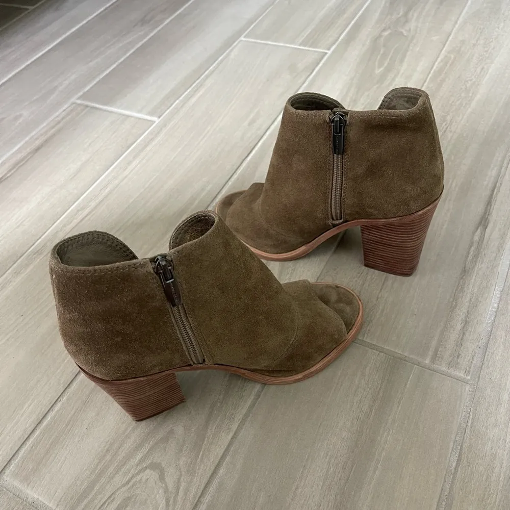 Suede Kathleen open toe heel booties - Image 7