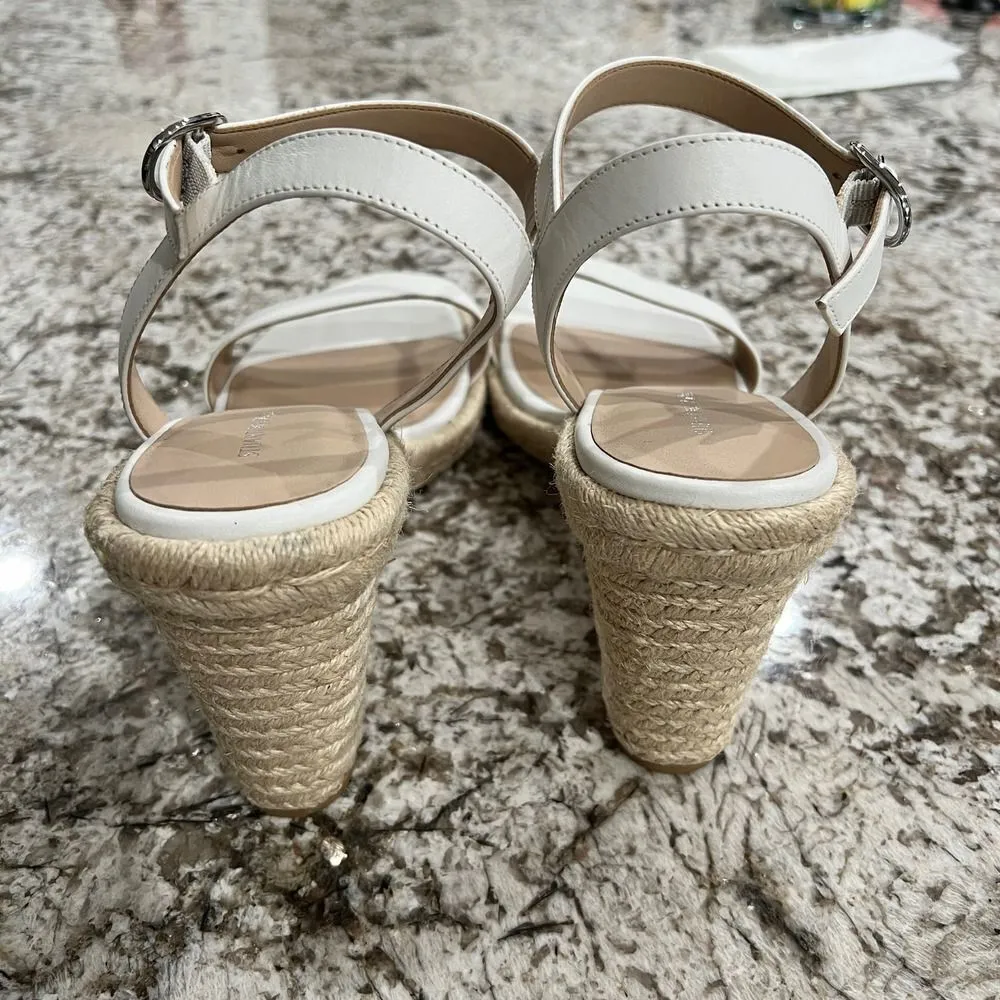 Stuart Weitzman Teddi Wedge Espadrille Sandal Size 10 White - Image 2