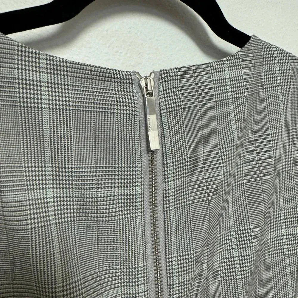 NWOT $295 Ted Baker Avriild Plaid Check V-Neck Sheath Dress - Business Workwear - Image 7