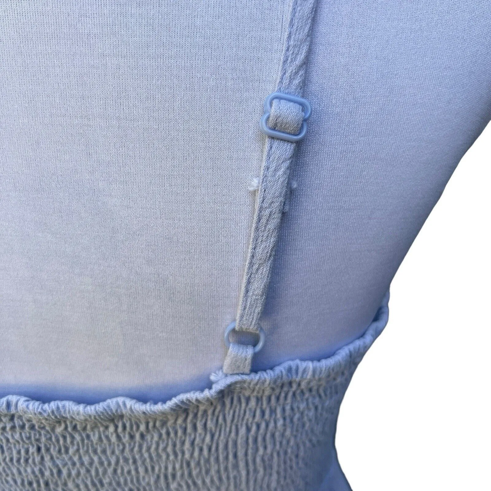 Echoine womens sundress spaghetti straps M light blue button front Size M - Image 3