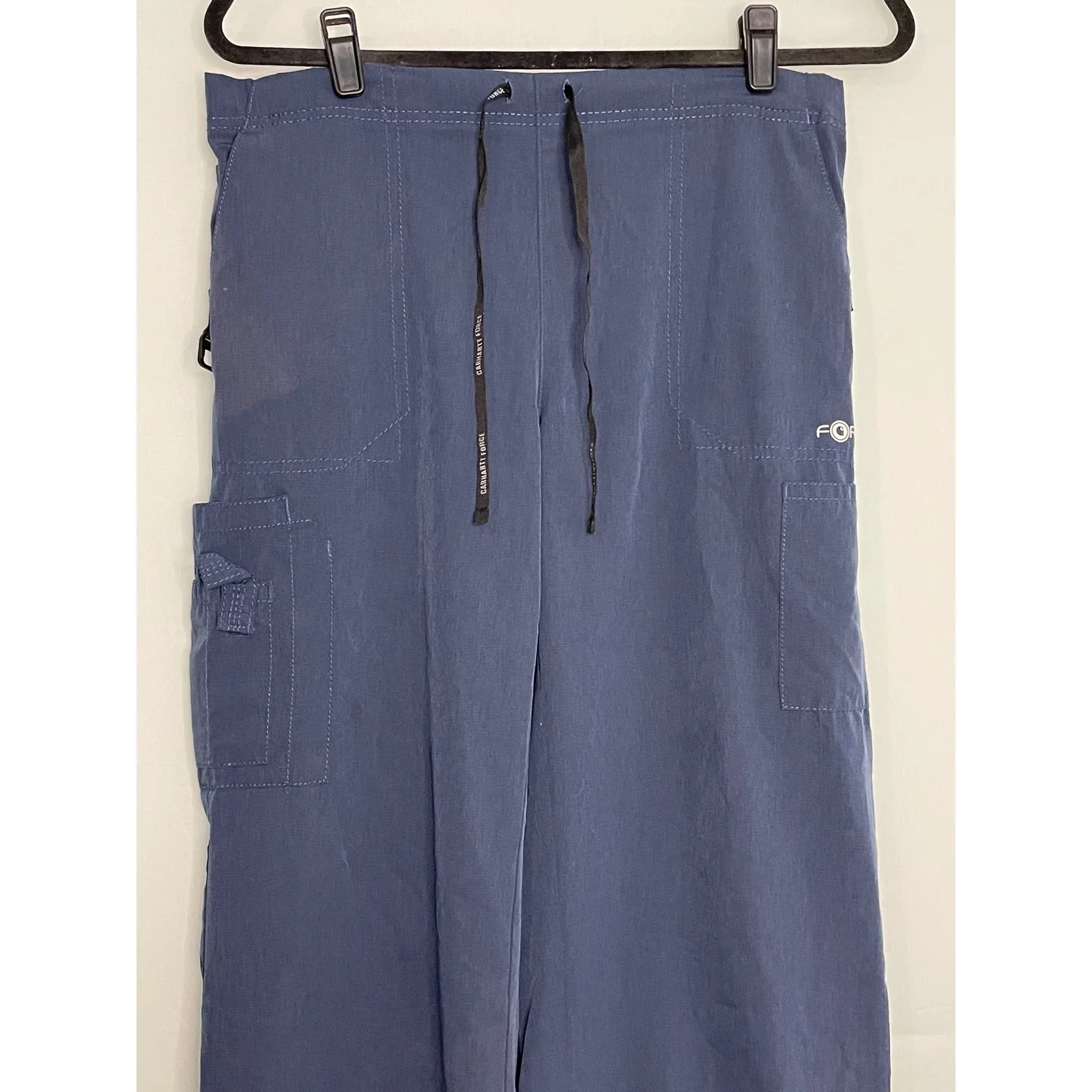 Carhartt Force Women Petite Medium Blue Cargo Scrub Pants Workwear Utility - Image 2