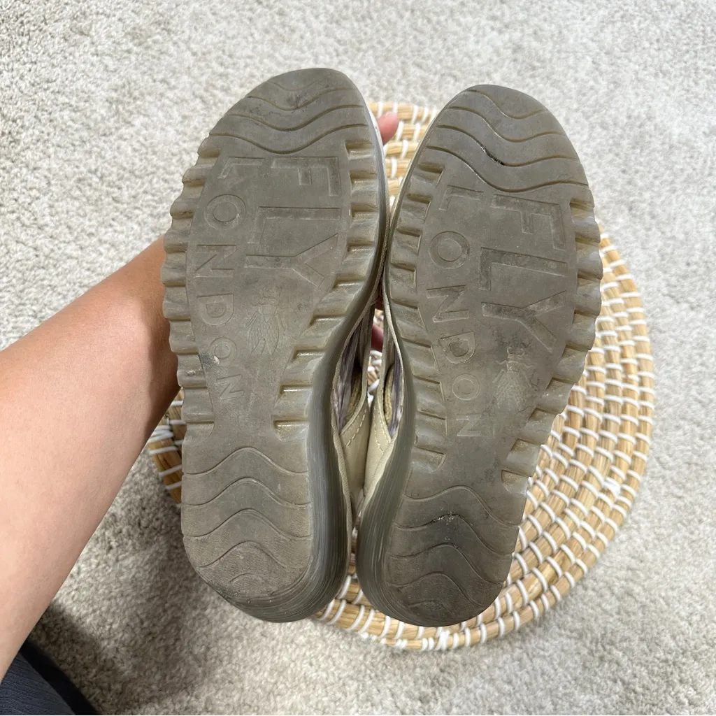 Fly London Women’s Ylva Lace Up Slingback Metallic Sandals Wedge Heel 39/US 8.5 - Image 9