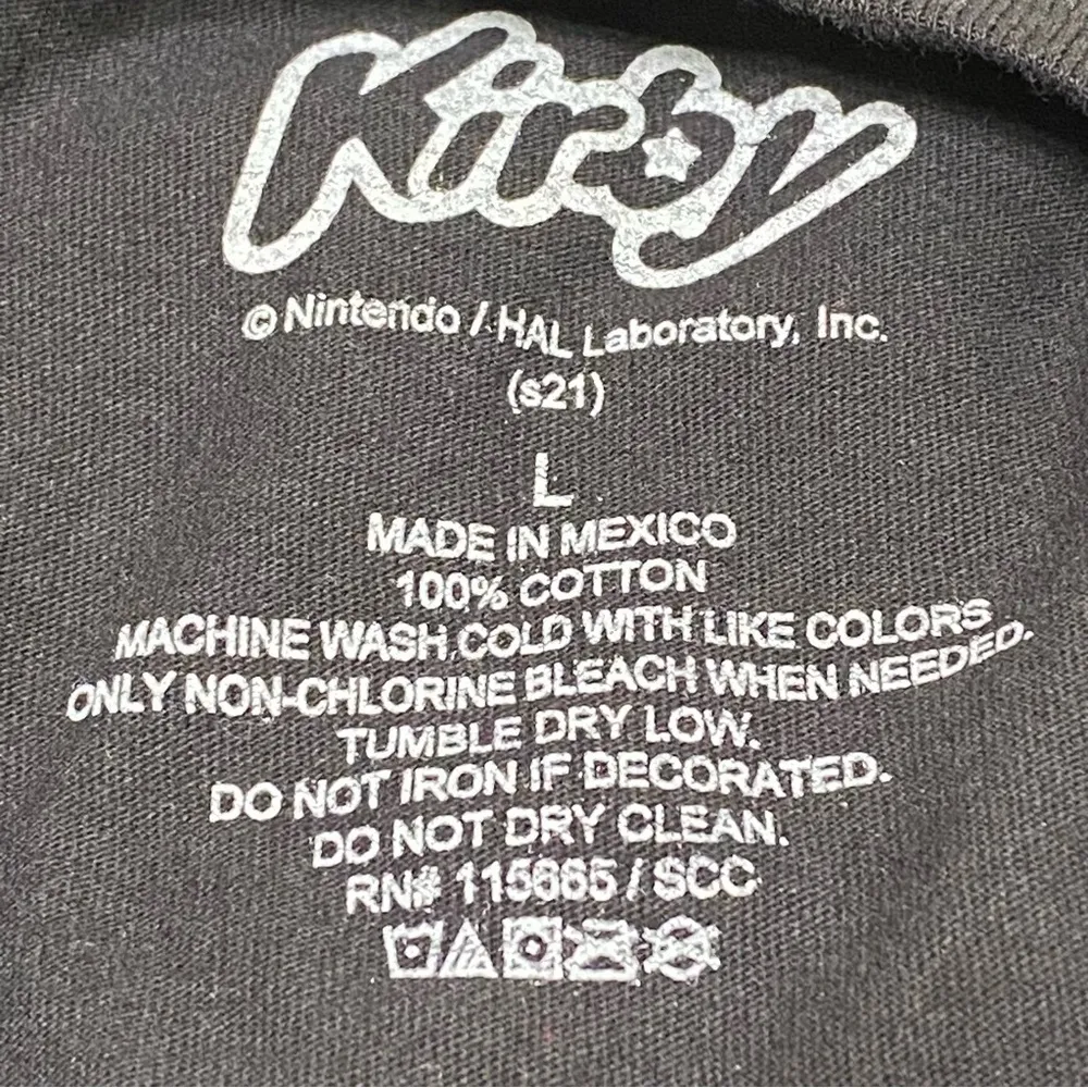 Nintendo Kirby Warp Star Black T-Shirt Large Japanese Graphic Tee Gamer - Image 6