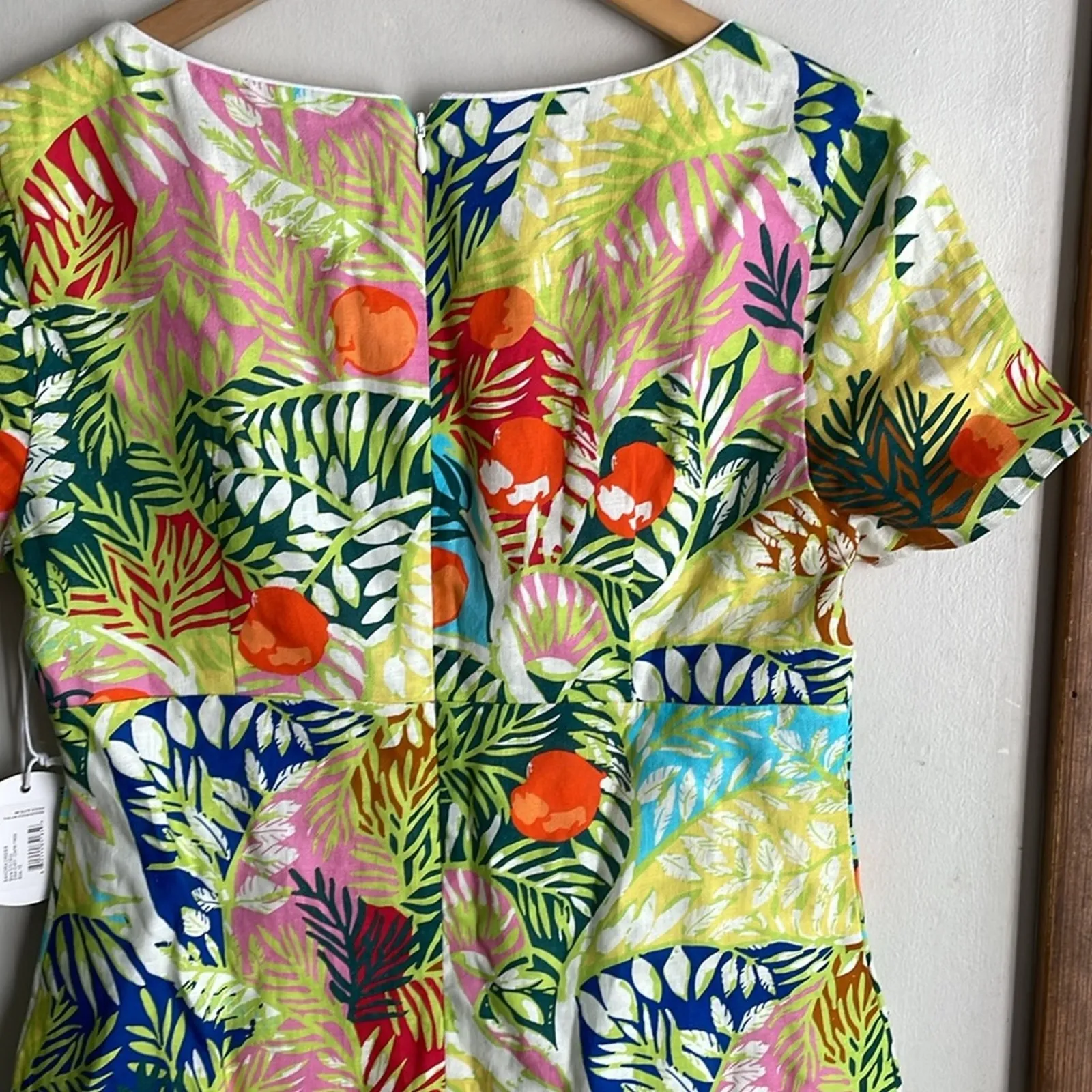 STAUD Sandra Linen Mini Dress Capri Tree Size 10 - Image 9