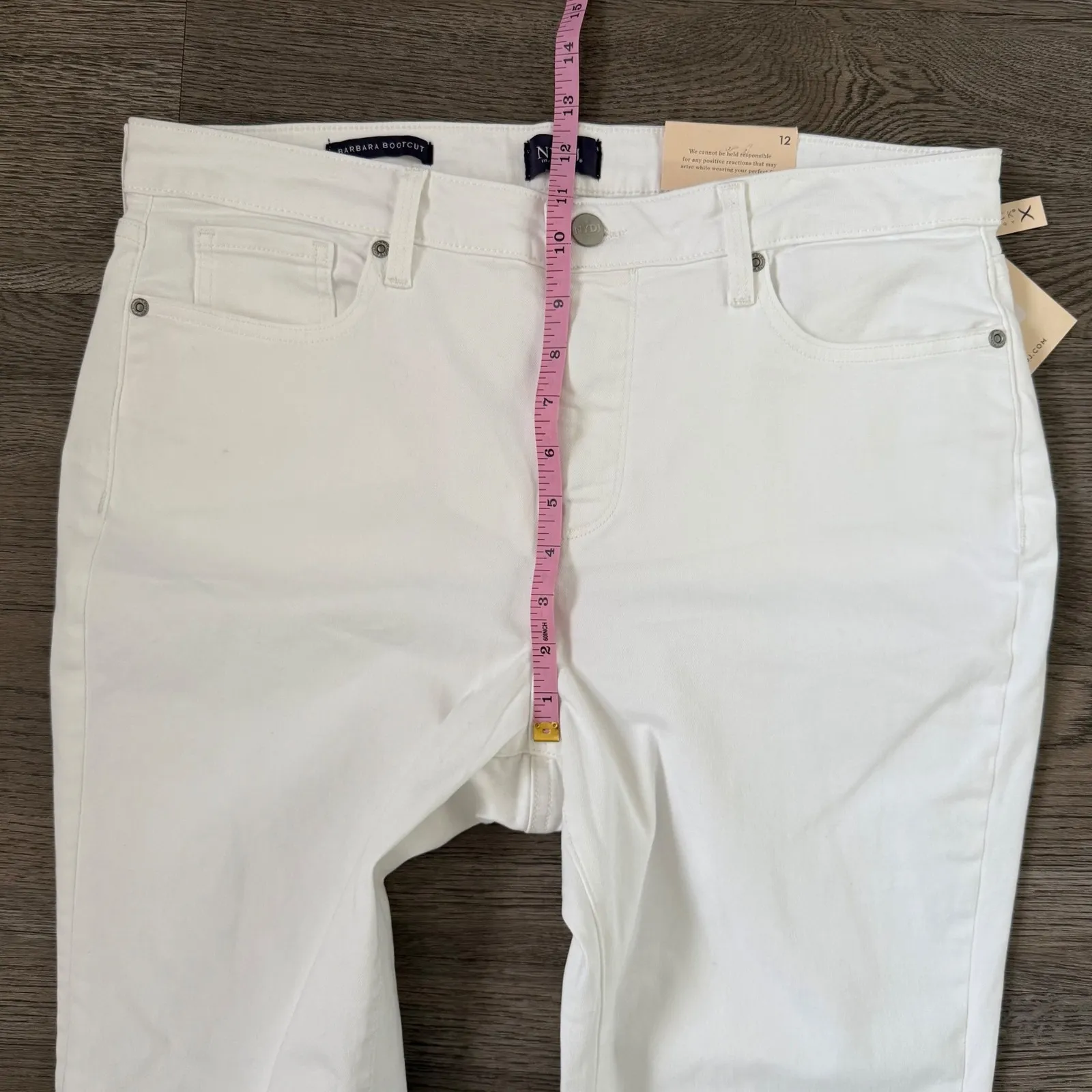 NYDJ Barbara Side Slit Bootcut Jeans - Size 12 - Optic White - NWT‎ - Image 6