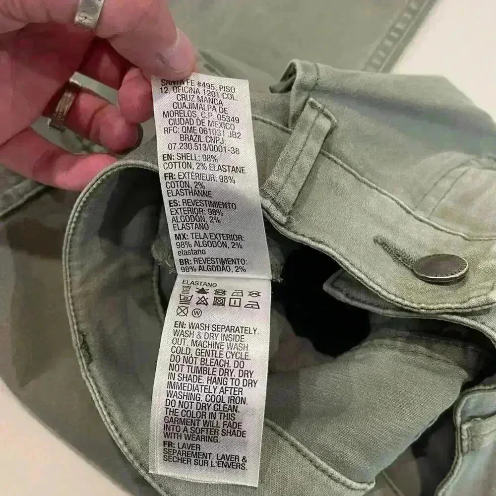 Roxy Cargo City Pants Army Green Zipper Ankles Womens 24 Utility Casual Slim Fit - Image 9