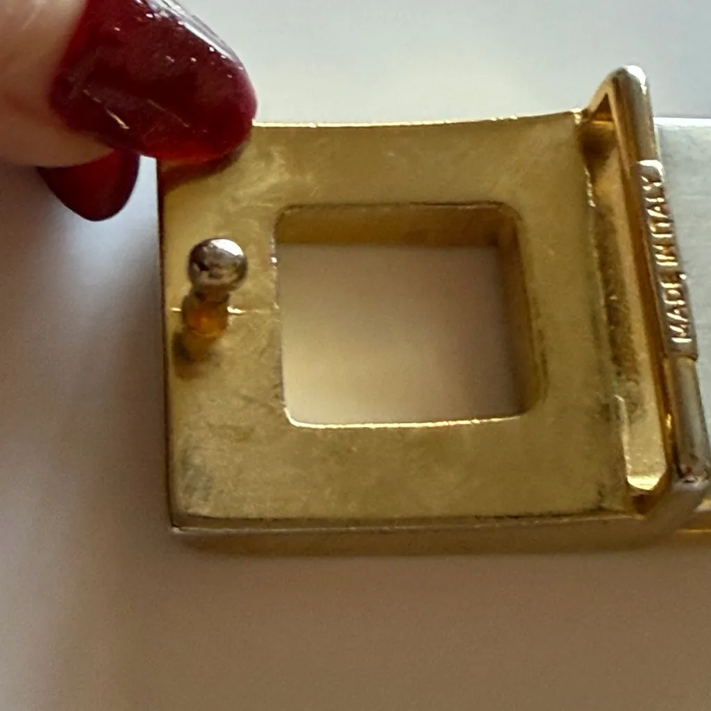 Yves Saint Laurent Vintage reversible belt black and brown gold buckle sz S - Image 7