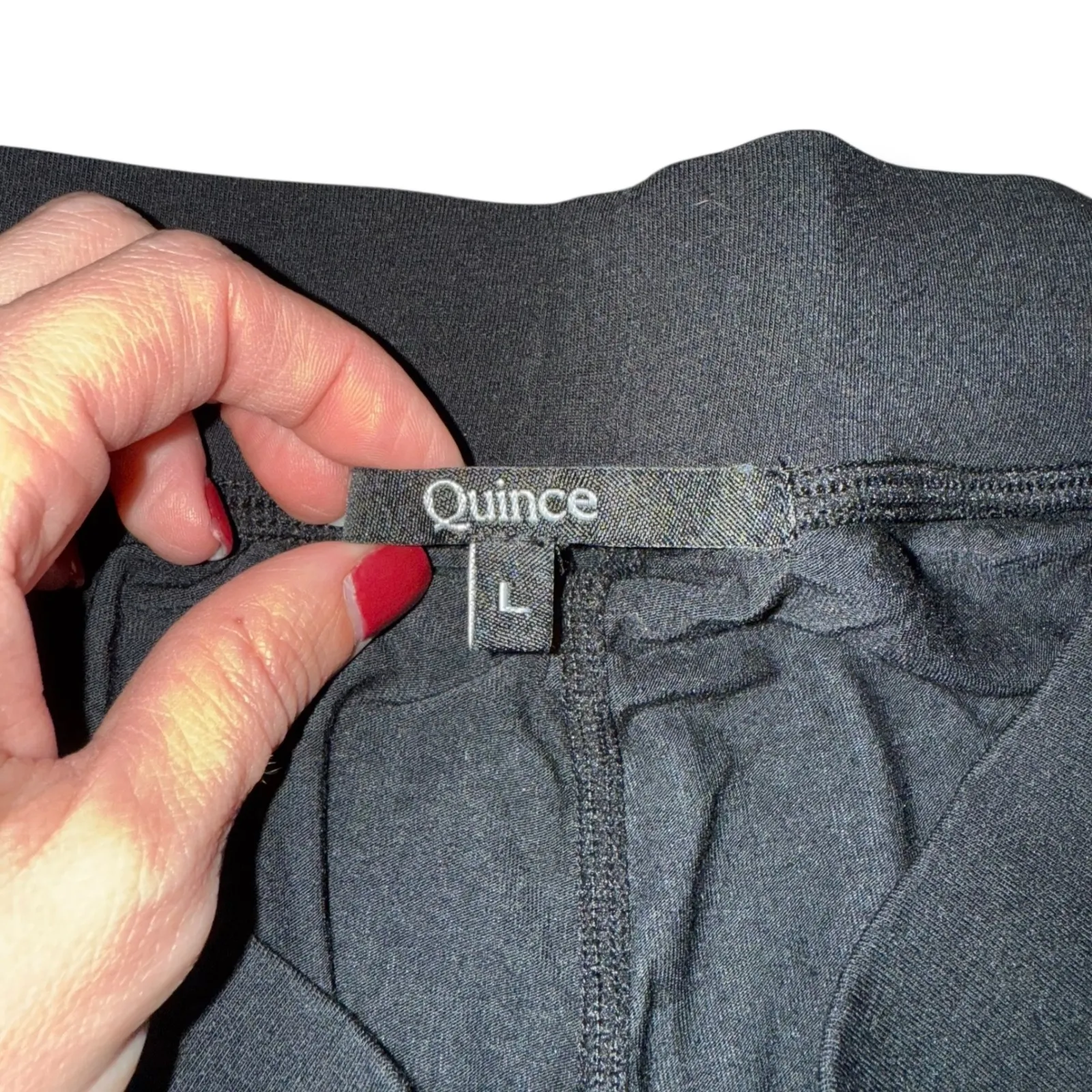 Quince Women's Black Lounge‎ Pants Cropped Jogger Style Size L Relaxed Fit - Image 3
