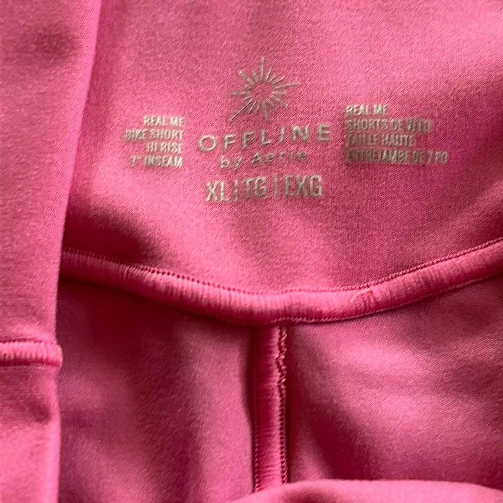 Aerie Offline Pink High Rise Bike Shorts 7” Inseam Pockets XL - Image 6