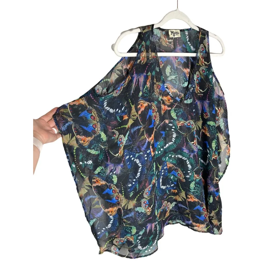 Show Me Your Mumu Peta Boo Beautyfly Tunic Size Small Butterflies Boho Cutout - Image 3