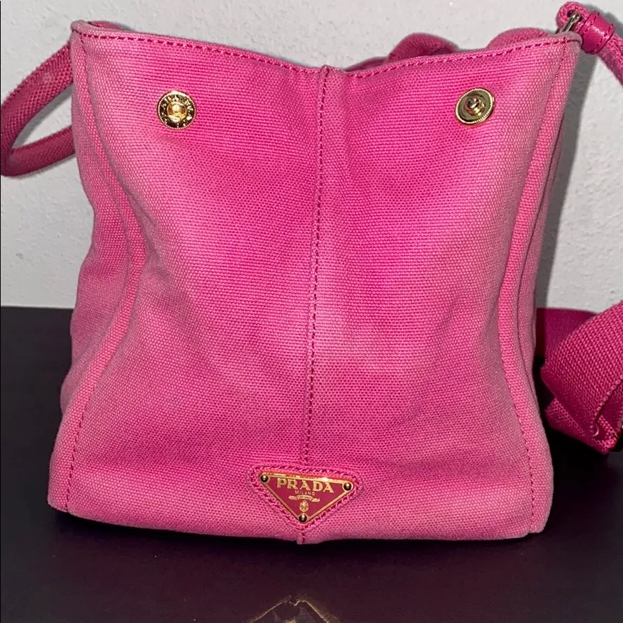 Prada Pink Canvas Tote Bag - Image 7