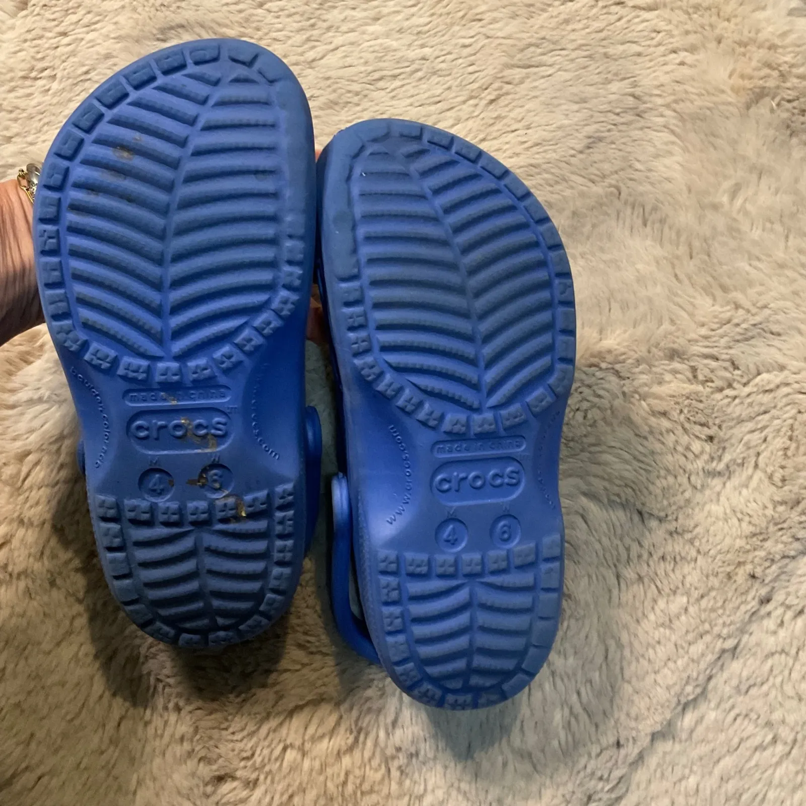 Crocs Classic Clog Unisex Royal Blue M 4 Womens 6 Slip On Rubber Comfort Lightwt - Image 7