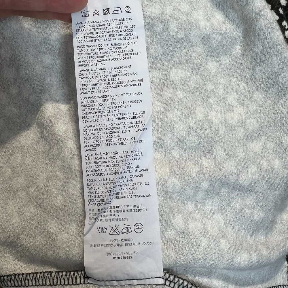 Max Mara Weekend Dress Womens Medium Black Green Floral Sheath Stretch Knit Knee - Image 11