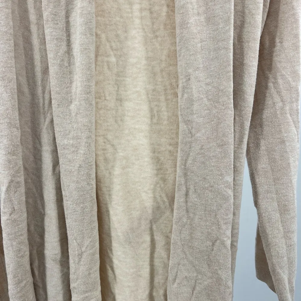 Zara knit open front tie waist cream cardigan S fall neutral casual business - Image 3