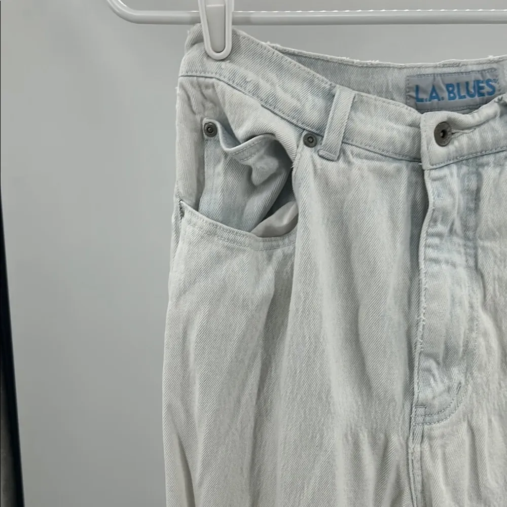 L.A. Blues White High Rise Jeans Relaxed Fit 12 bleach washed 90s retro denim - Image 3