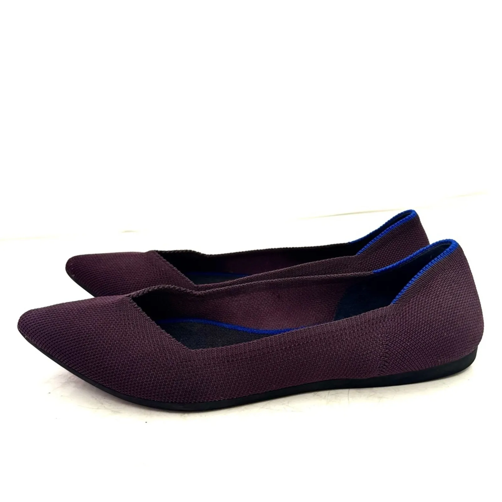 Rothy's Pointed Toe Ballet Flats Port Wine Purple Size 8.5 - Image 3