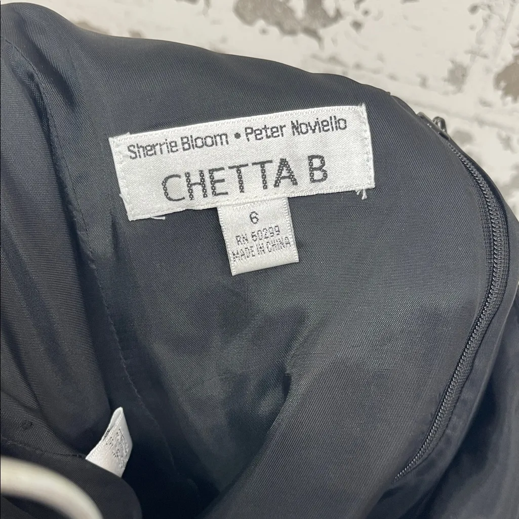 Chetta B Black Textured Pocket Zip Back Dress Size 6 - Image 2