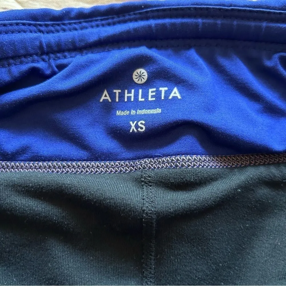 ATHLETA Womens  READY SET GO 2-in-1 Running Blue/Black Size XS Pulse Shortie - Image 4
