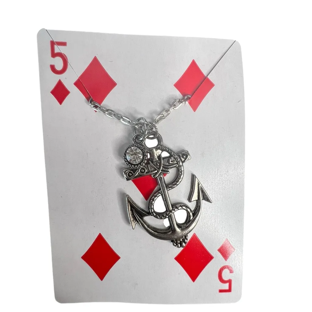 Nautical Anchor Rope Pendant Necklace Silver Color Costume Jewelry Unisex - Image 5