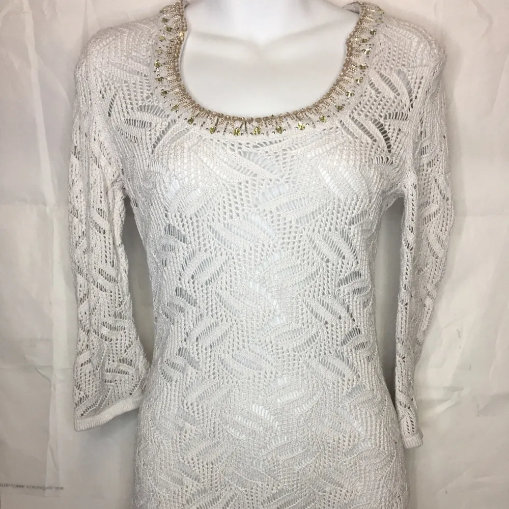 White House Black Market White Stretch Tunic - Image 3