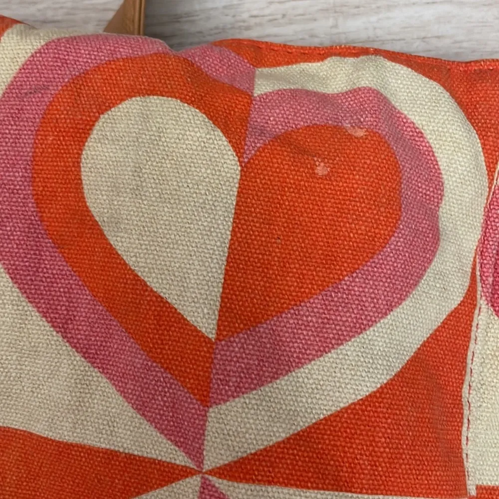 Orange, Pink & Cream Snap Top Canvas Tote See Photos For Stains - Image 11