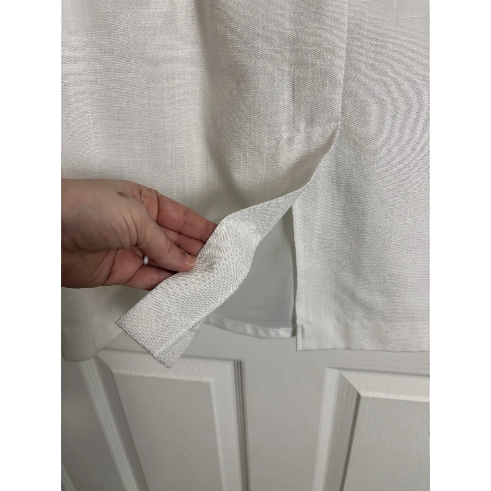 Vtg 90s Sag Harbor Petite White Midi Length Skirt Size SP Cottage Modest Minimal - Image 5