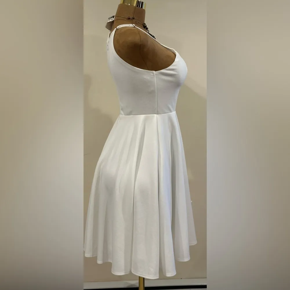 LuLaRoe NWT White Fit & Flare.Letter of Love  Skater Dress Thick Material.Sz S. - Image 2