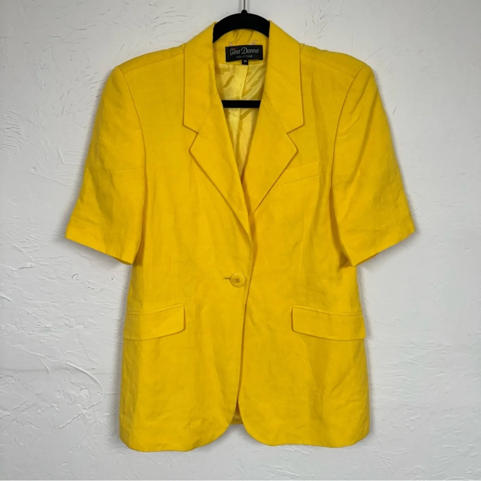 Vintage Gold Short Sleeve Blazer Jacket Women’s M Gina Donna Collezione 80s Size M - Image 4