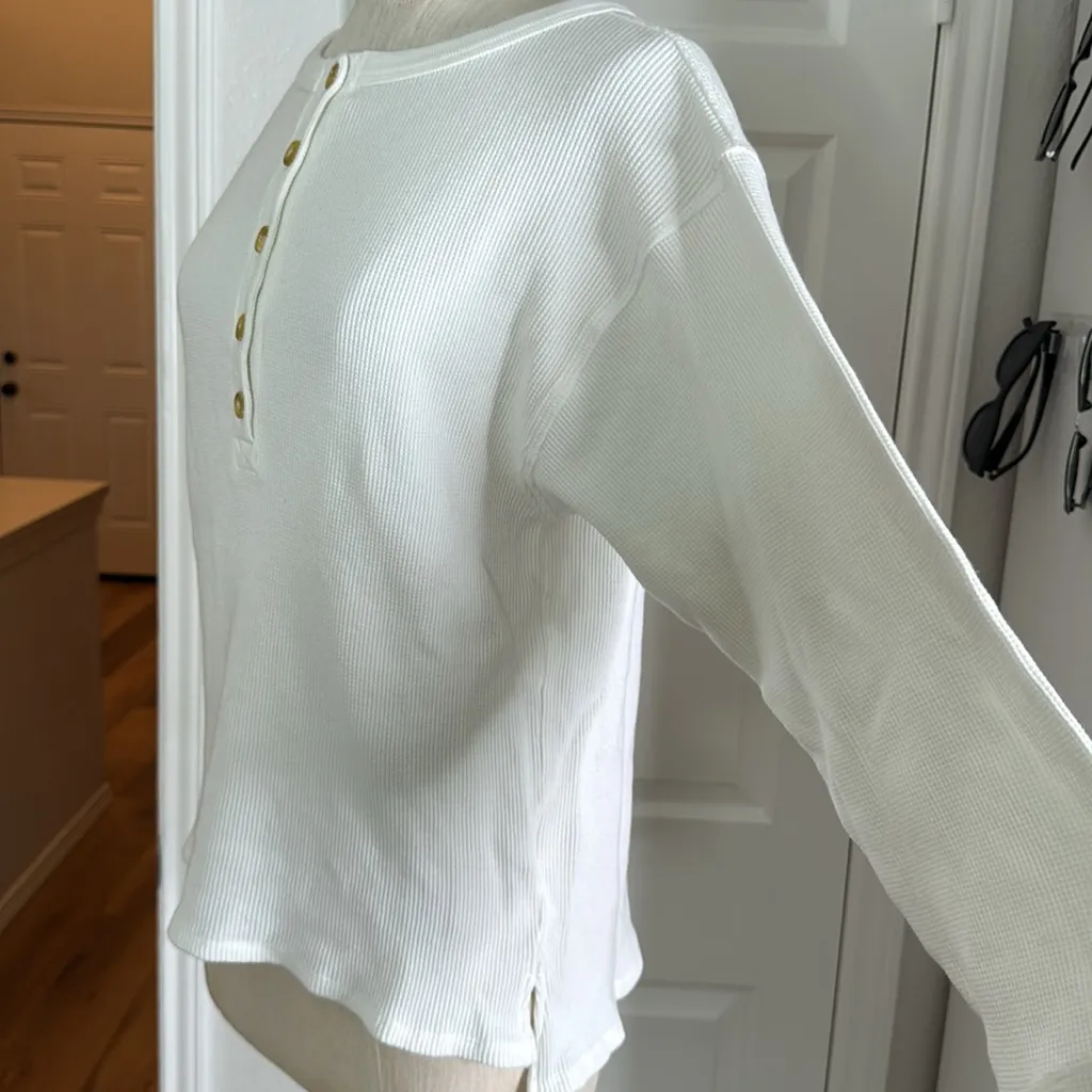 LPA cotton waffle knit Henley - Image 14