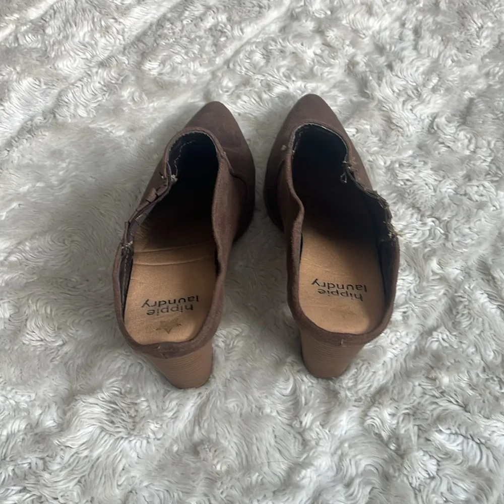 Hippie Laundry Women's Brown Maxie Western Chunky Heel Slip On Mules Size 9 M - Image 4