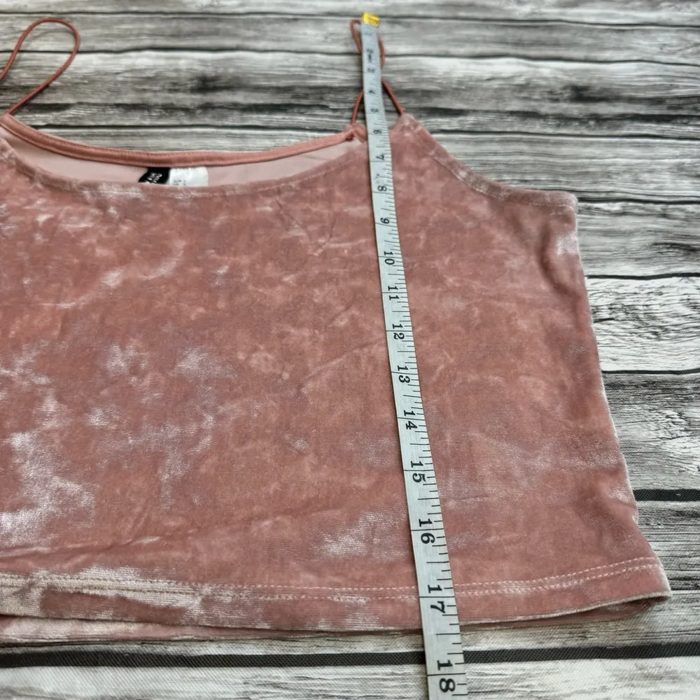 Divided by H&M Women's Crushed Velvet Velour Crop Tank Top L LG Large Light Pink - Image 11