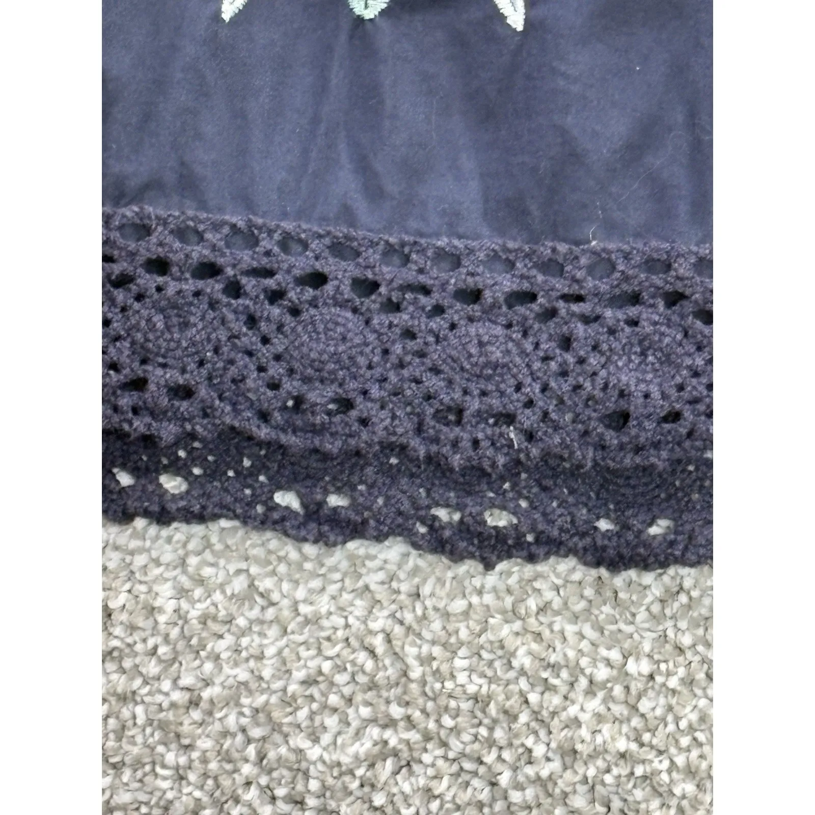 Ann Taylor LOFT‎ Petites 2P Navy Embroidered Boho Peasant Skirt Mirror Beaded - Image 4