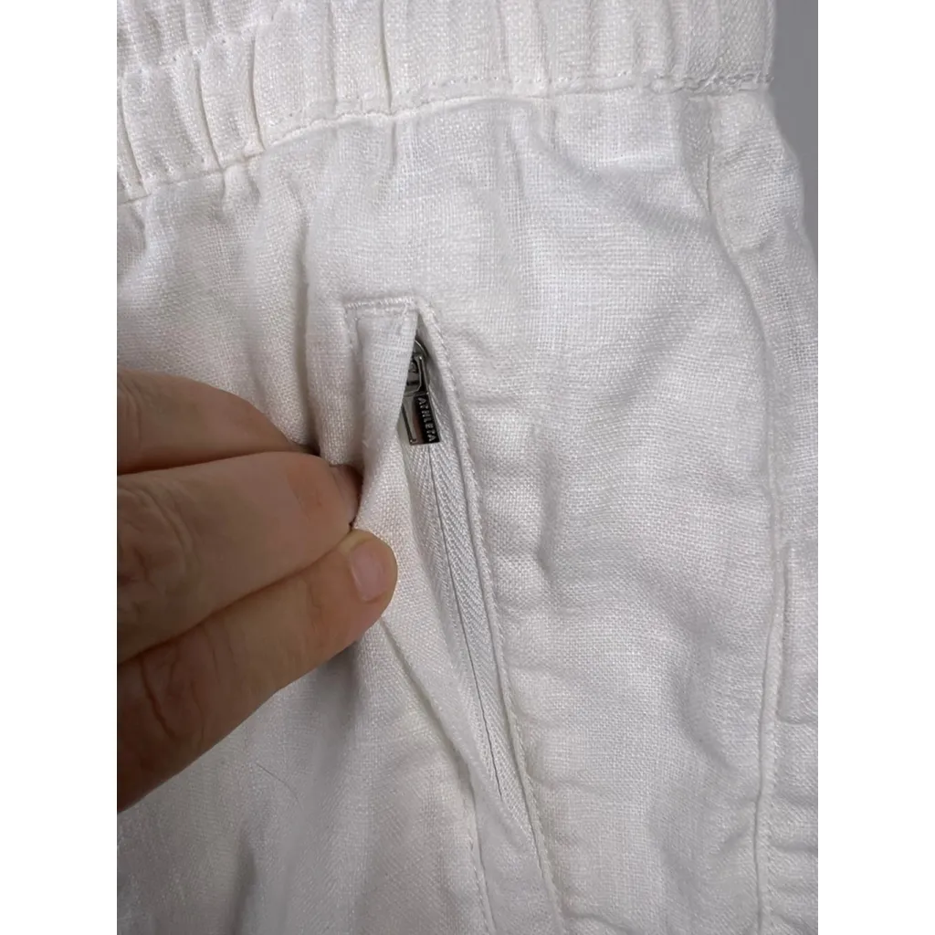 Athleta 100% Linen Jogger Pants White – Size L - Image 3