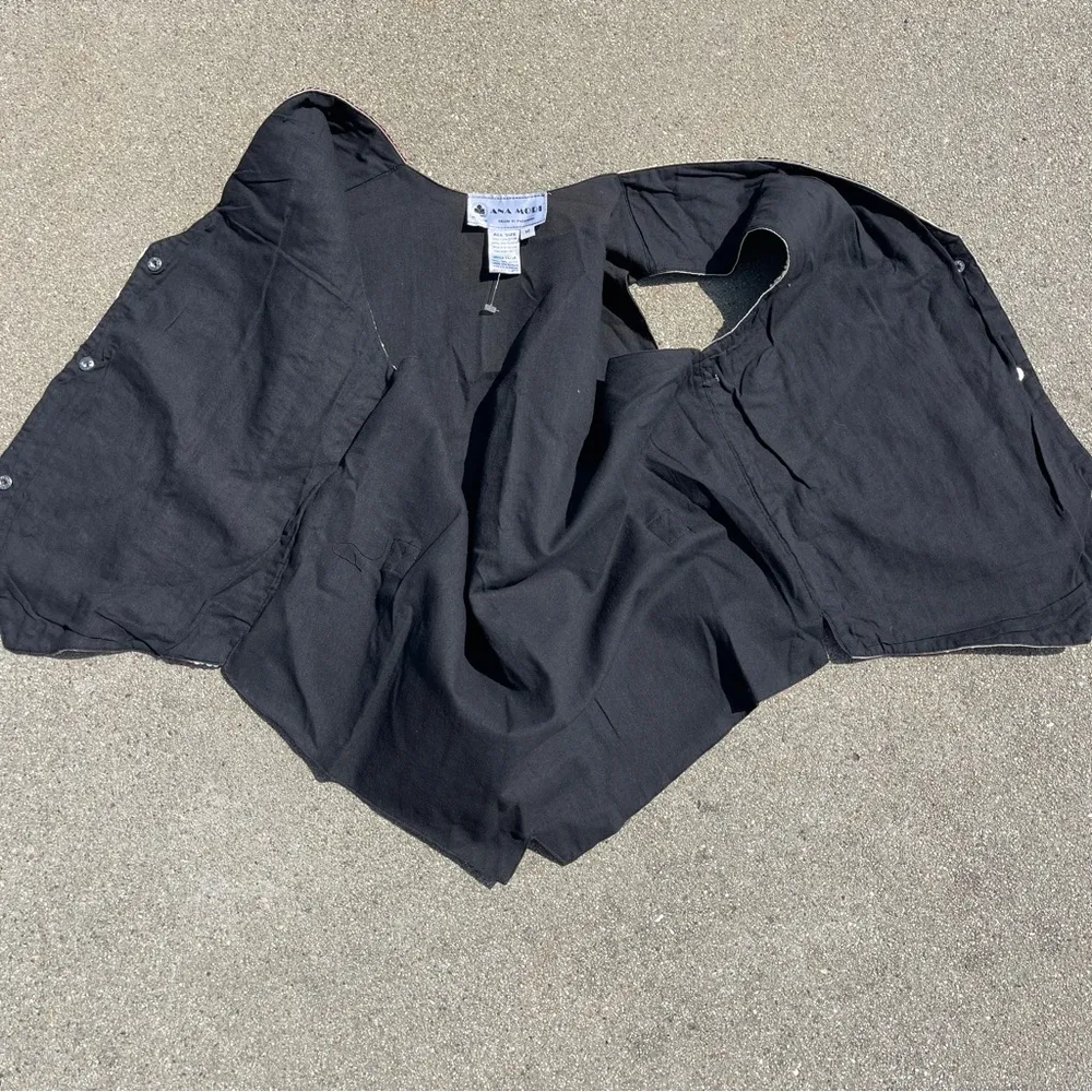 Vintage Musical Beaded Sequined Vest Ana Mori size M Black Size M - Image 8