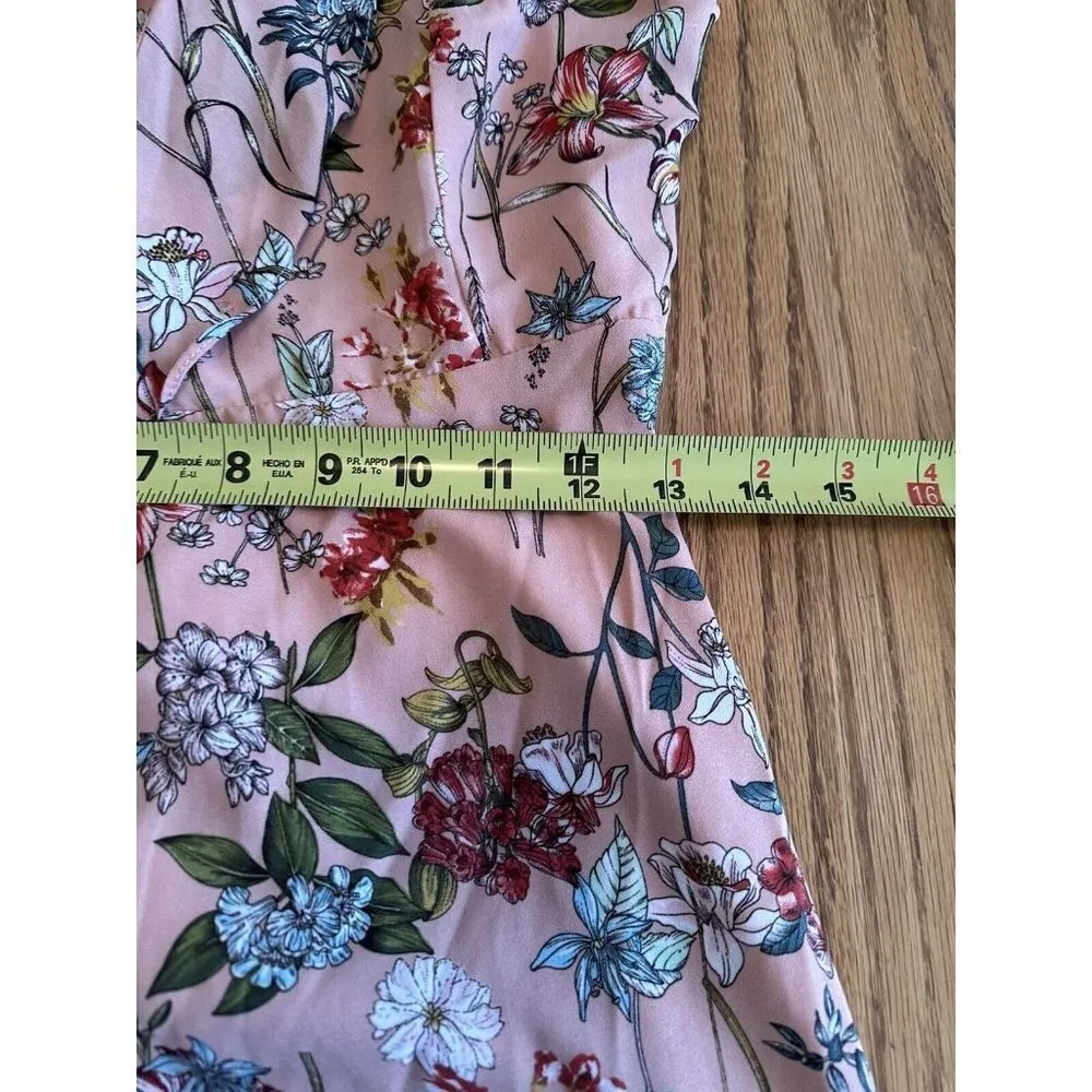 GB Floral Print Maxi Wrap Ruffle Dress Sz XS Cold Shoulder Long Sleeve Boho Chic - Image 12