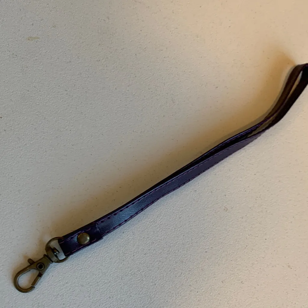 Purple Faux Leather Replacement Wristlet Bag Strap Black - Image 4