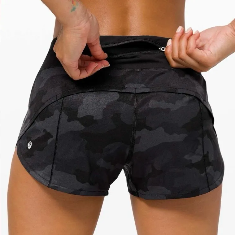 Lululemon Speed Up Shorts 2.5”, Heritage Camo, Size 12 - Image 2
