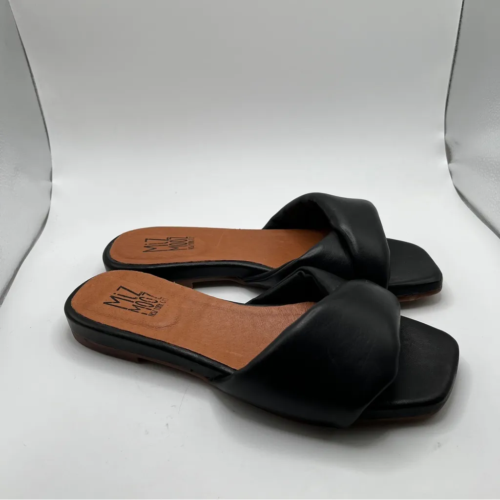NWB Miz Mooz Passion Women's black leather slip on sandals size 38 US 7.5-8 - Image 5