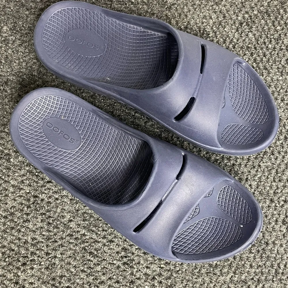 Oofos Ooaah Blue Slip On Slides 9 Womens Mens Unisex Comfy Workout - Image 2