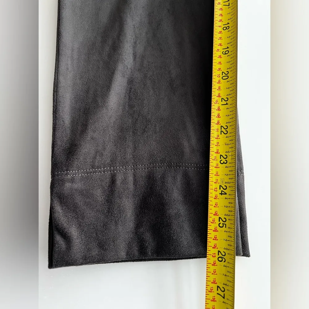 Seductive Womens Elastic waist faux suede High Rise Straight Sabrina Pants brown Size L - Image 6