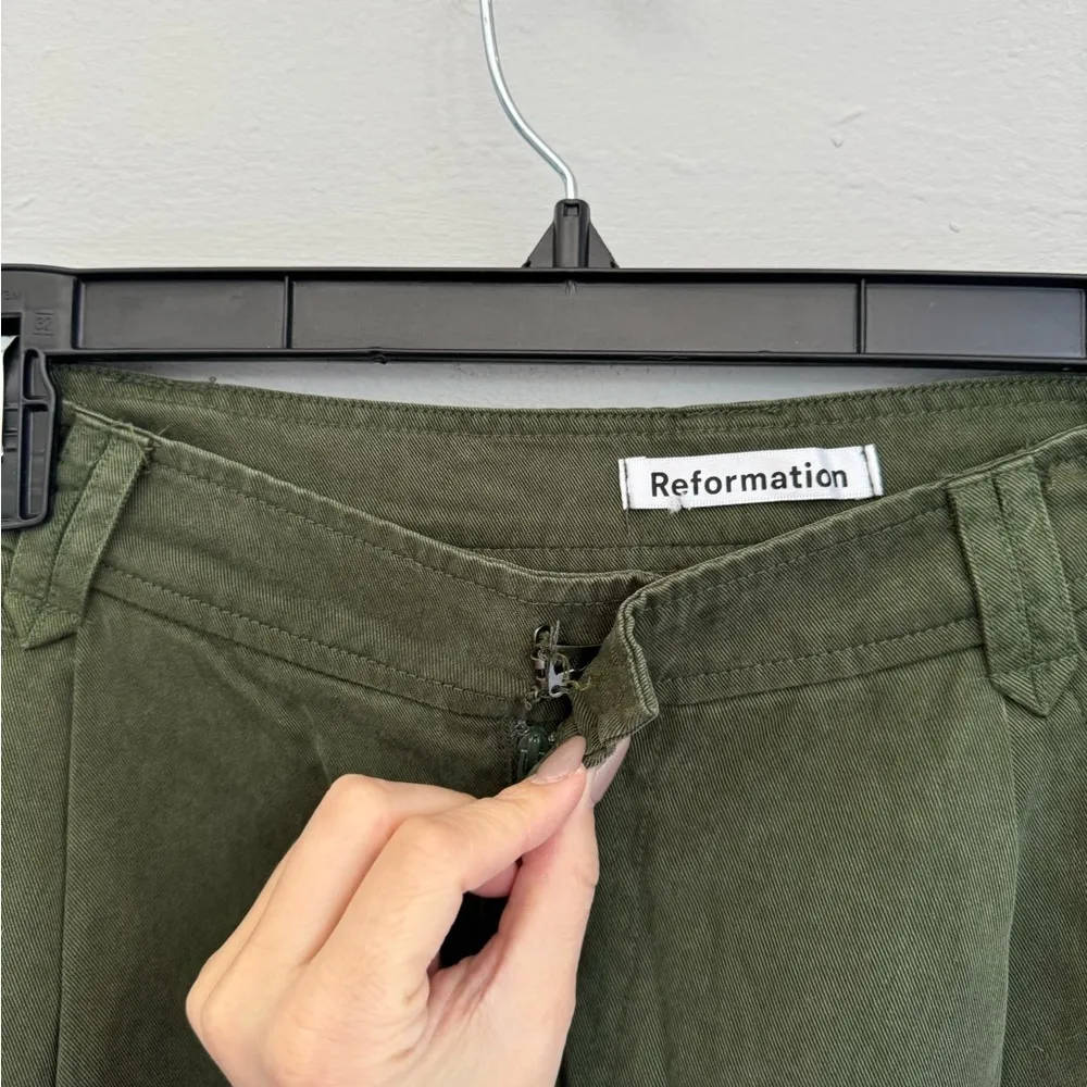 REFORMATION Jackson Pants in Green 2 - Image 6