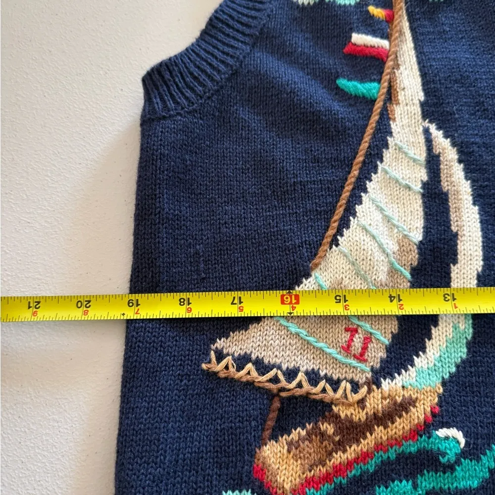 Vintage Susan Bristol Vest Women's Navy Nautical Sweater Rope Detail Knitted M - Image 7