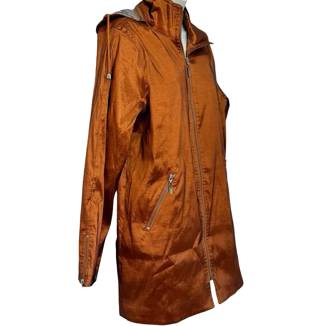 Mycra Pac Copper Metallic Full Zip Water Resistant Jacket sz 0 P Petite NEW Tags Brown - Image 14