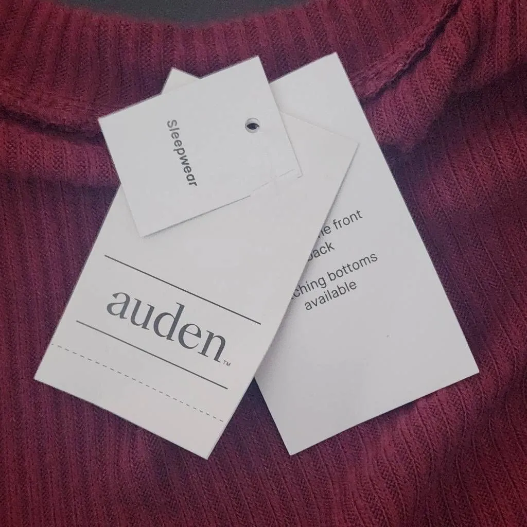 Auden Oxblood Ribbed Knit Lounge Top NWT Size Large Burgundy Knit Top Red - Image 6
