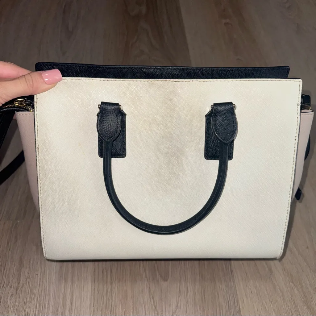 Kate Spade Light Pink & Black Crossbody Tote Bag & Matching Wallet - Image 3