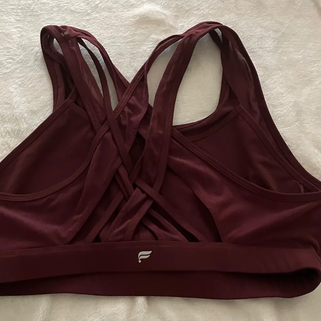 Fabletics Deep Burgundy Sports Bra - Image 3